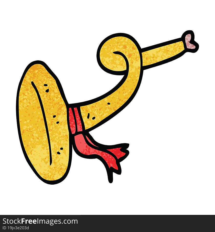 cartoon doodle curled horn instrument