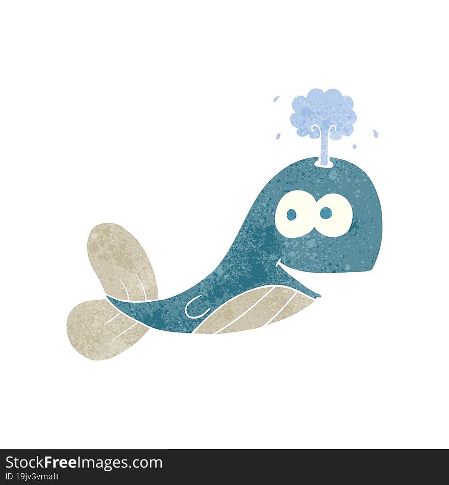 Retro Cartoon Whale