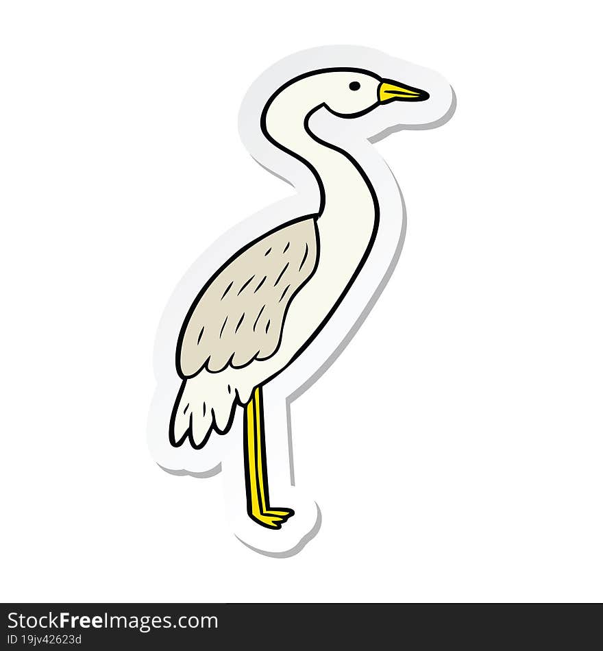 sticker of a cartoon stork