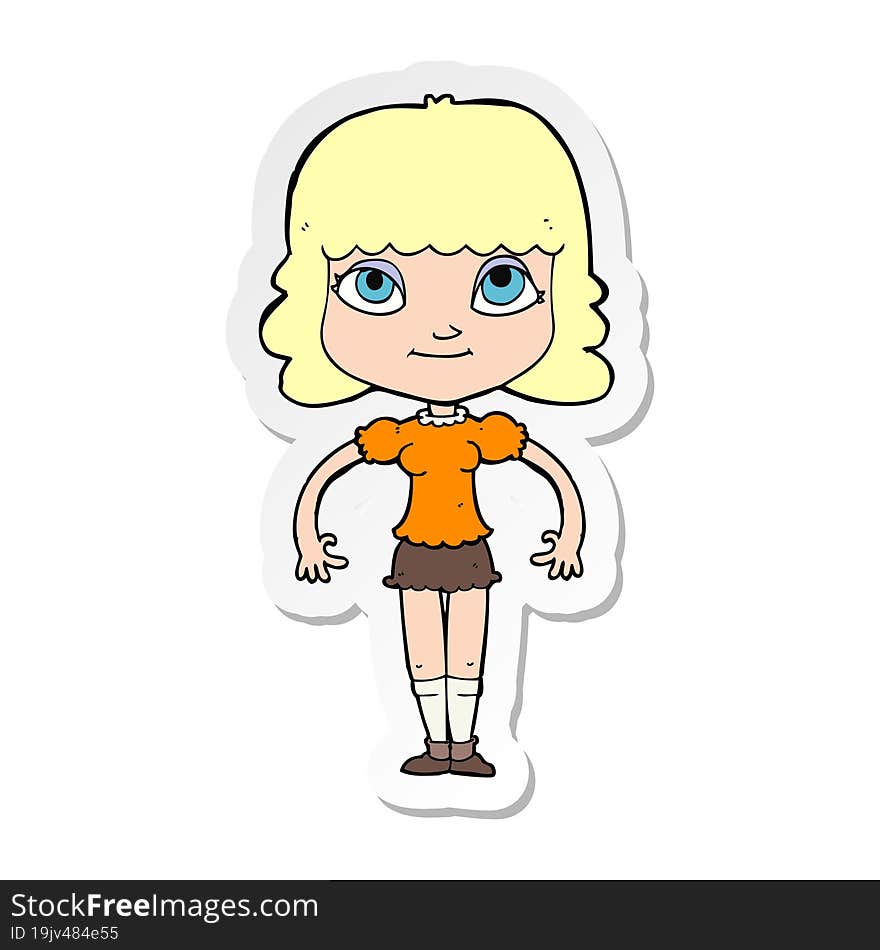 sticker of a cartoon girl