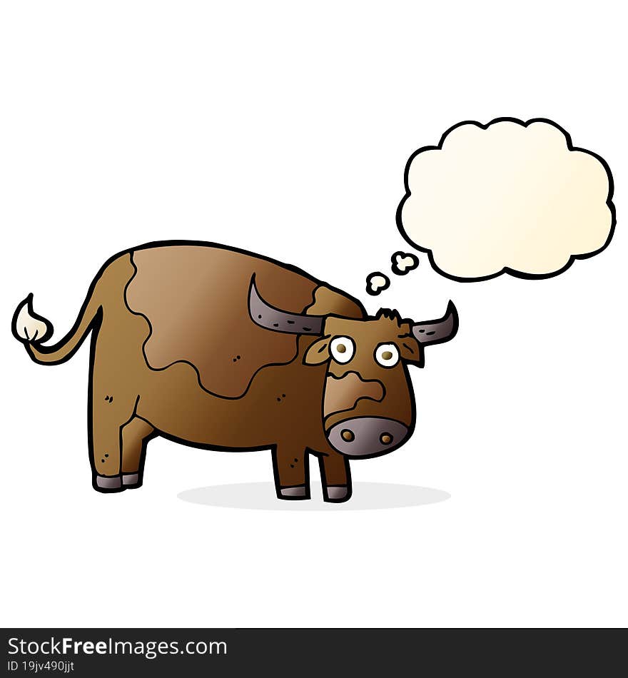 Cartoon Cow With Thought Bubble