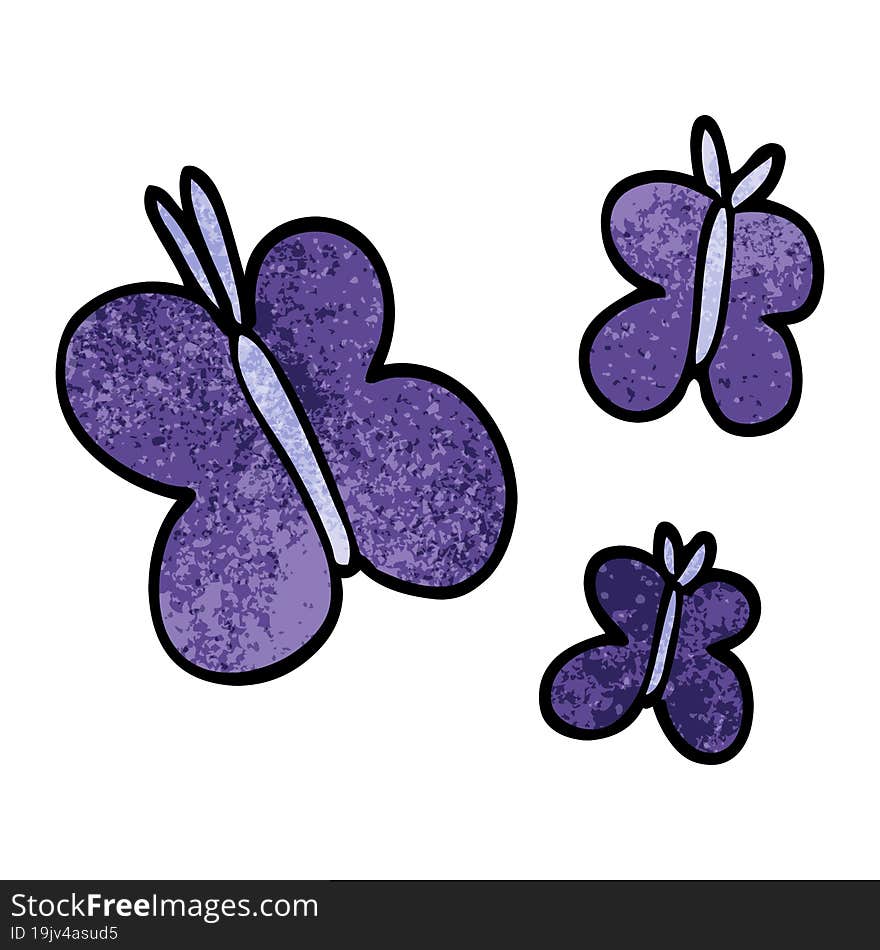 cartoon doodle butterflies