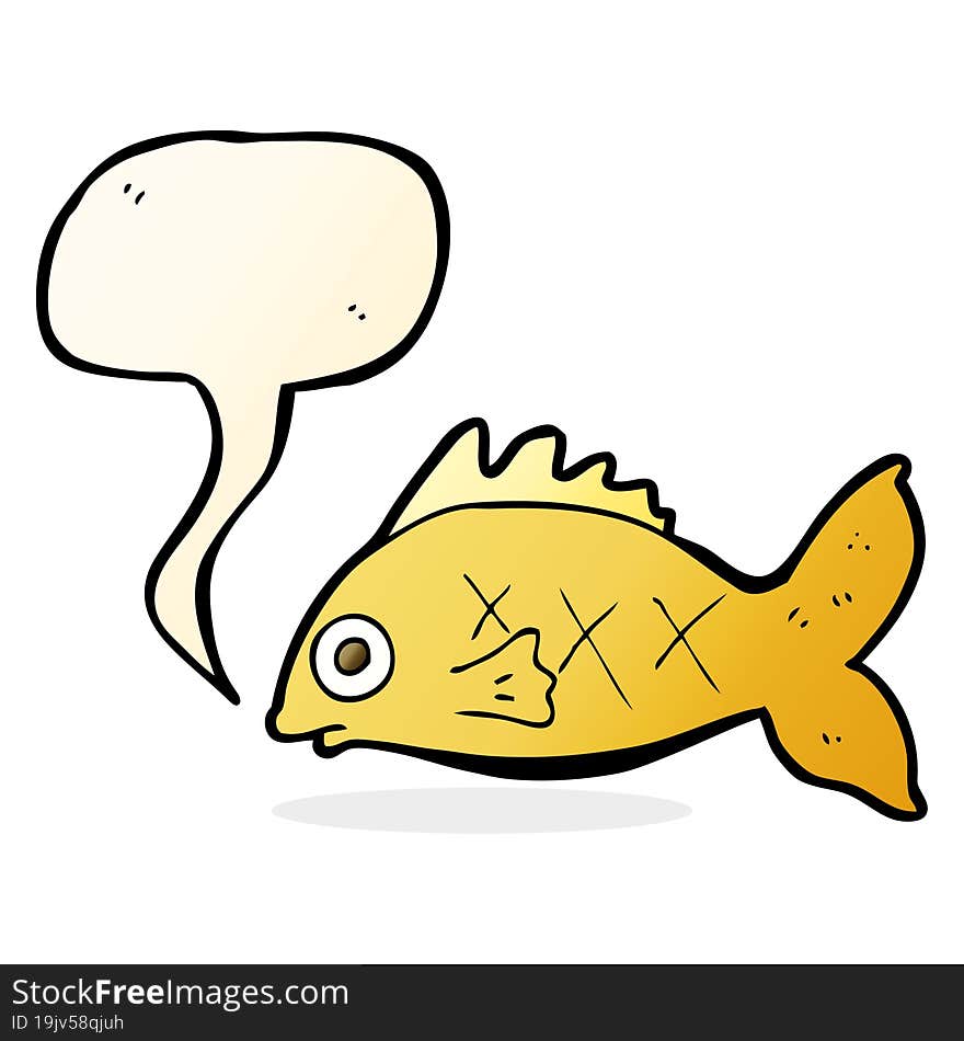 cartoon fish with speech bubble