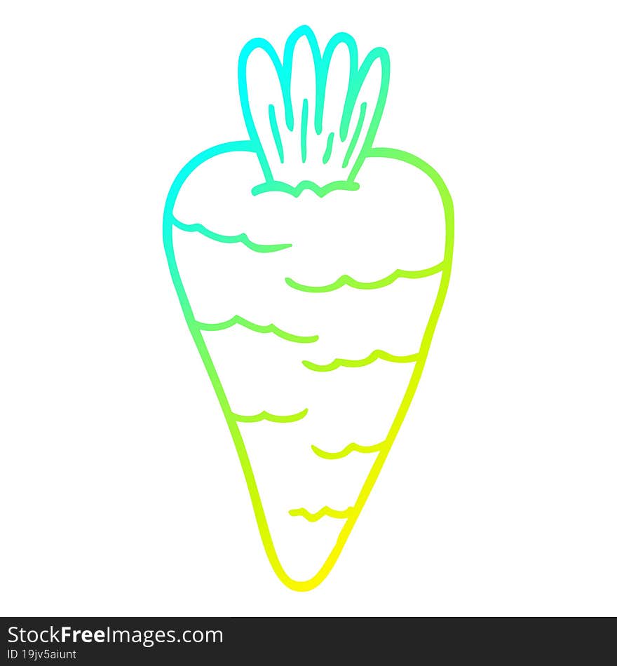 cold gradient line drawing cartoon carrot