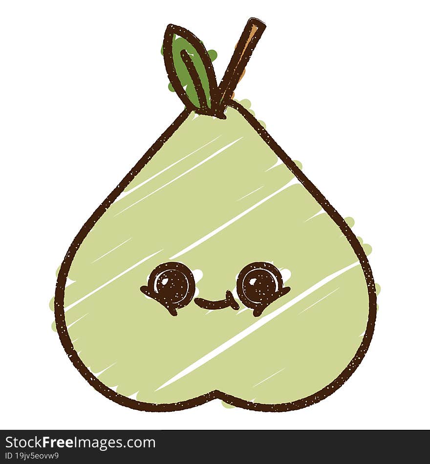 Pear Chalk Drawing