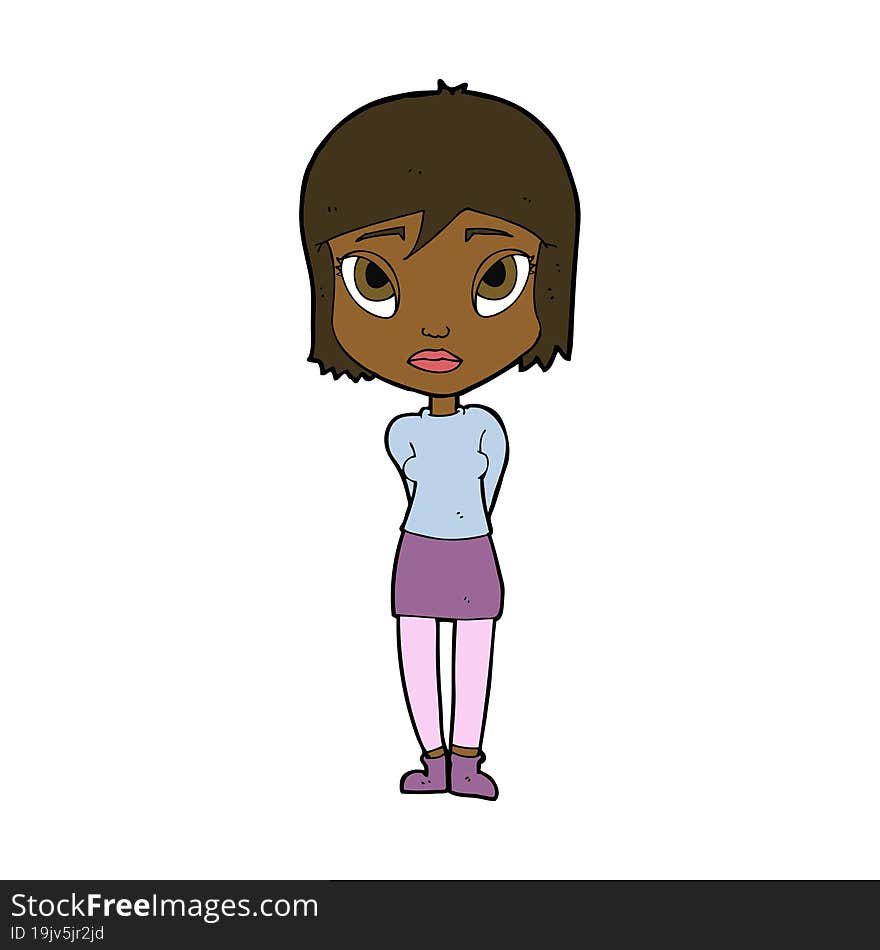 cartoon shy girl