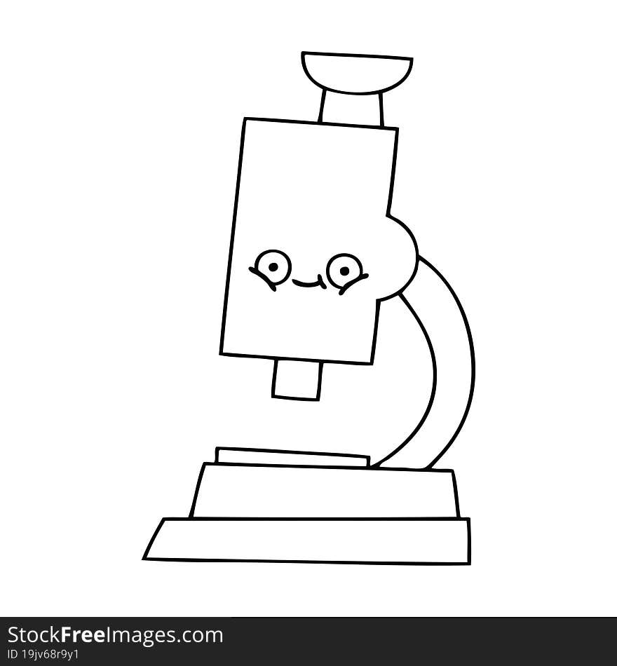 Line Drawing Cartoon Microscope