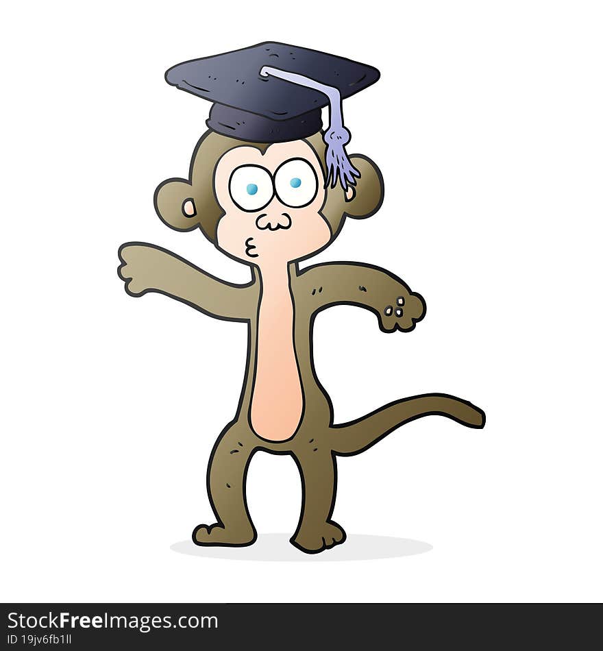 Cartoon Graduate Monkey