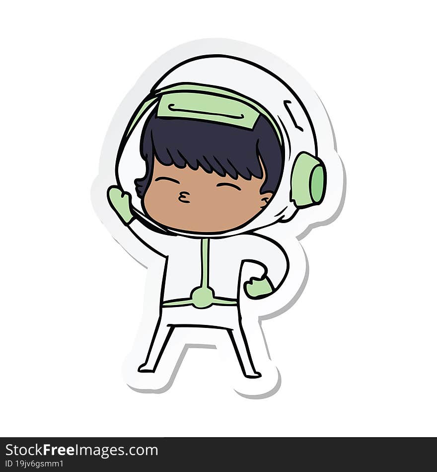 sticker of a cartoon astronaut