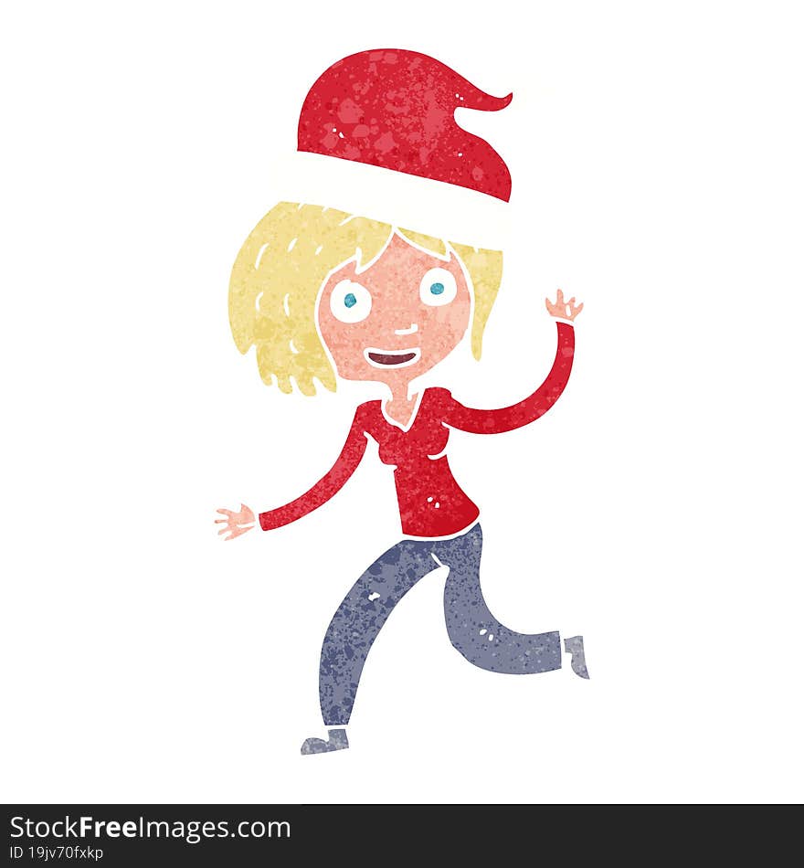 Cartoon Woman Ready For Christmas