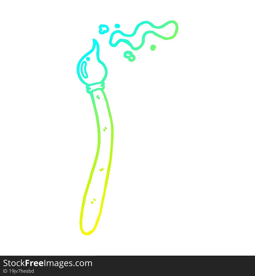 cold gradient line drawing cartoon paint brush