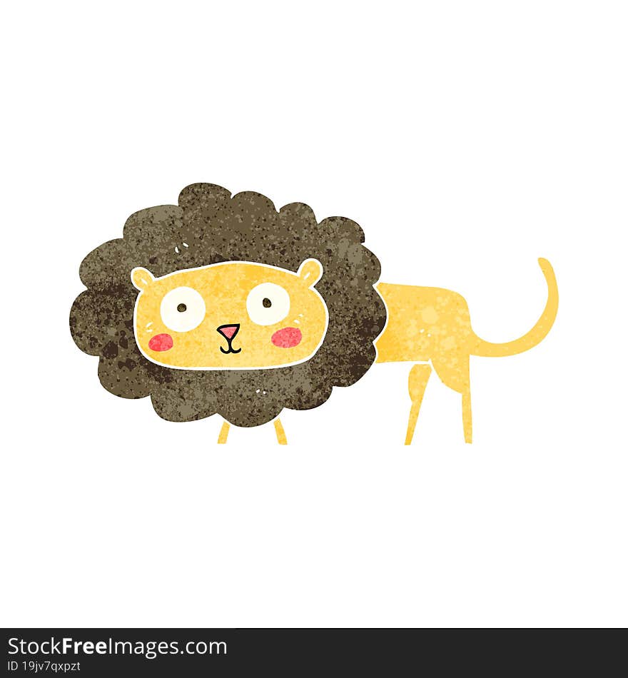 retro cartoon lion