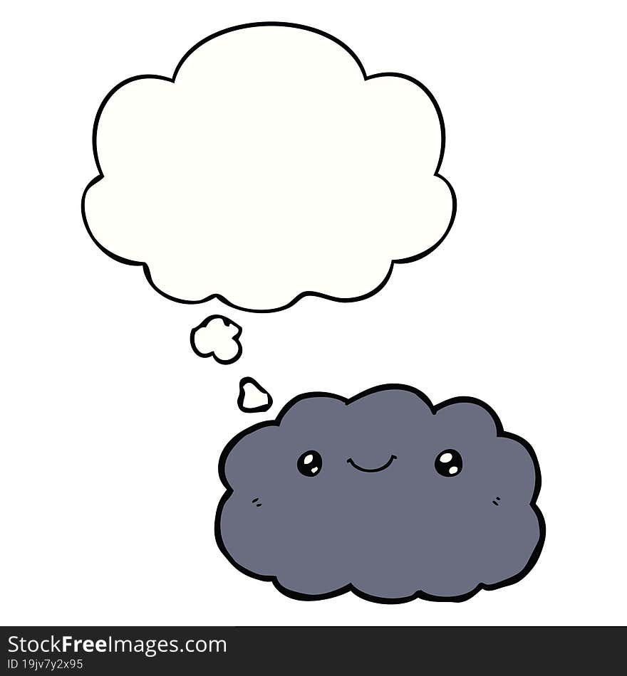 cartoon cloud and thought bubble