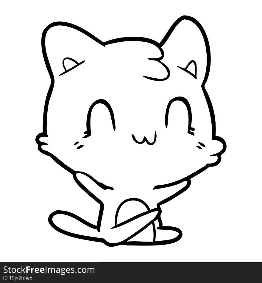 cartoon happy cat. cartoon happy cat