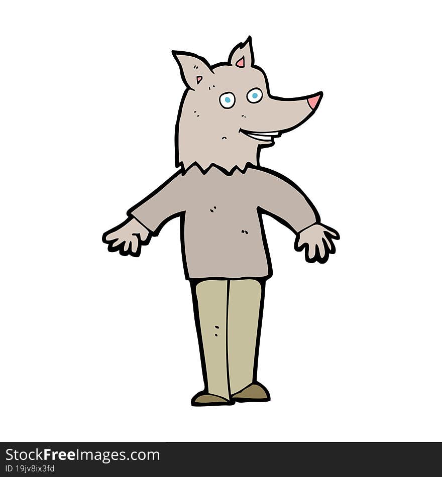 Cartoon Happy Werewolf