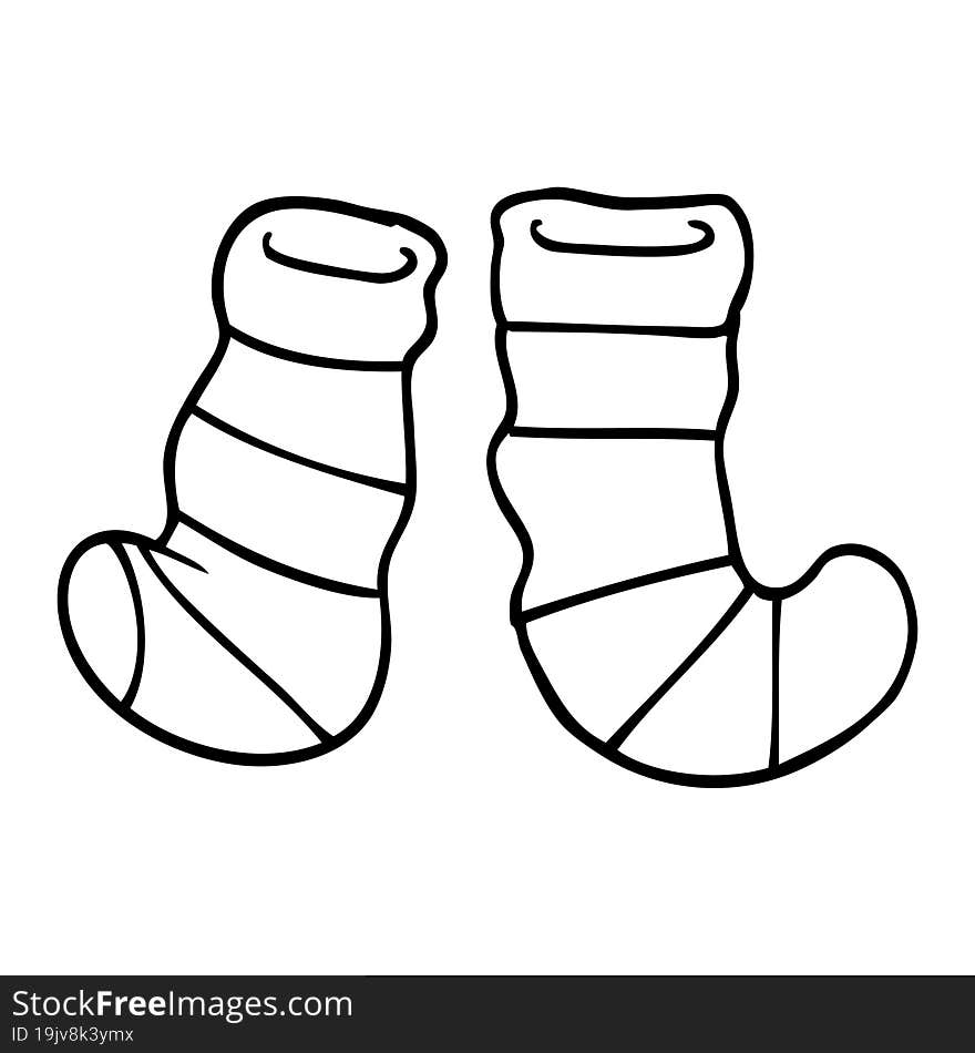 line drawing cartoon socks