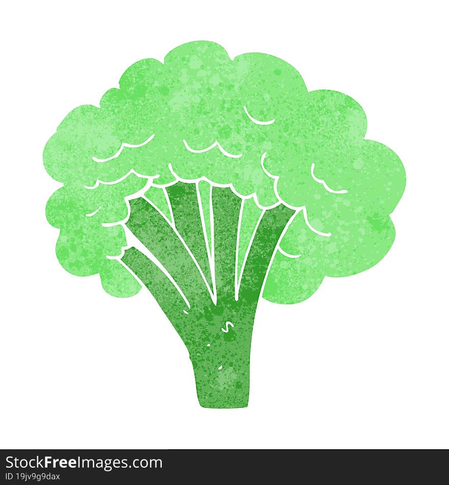 retro cartoon broccoli