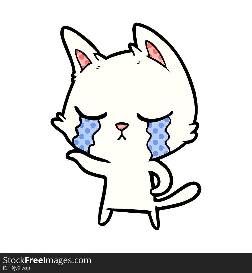 crying cartoon cat. crying cartoon cat