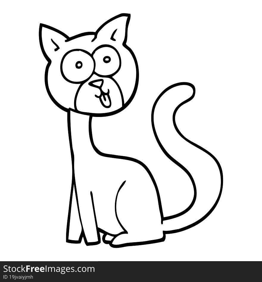 funny black and white cartoon cat