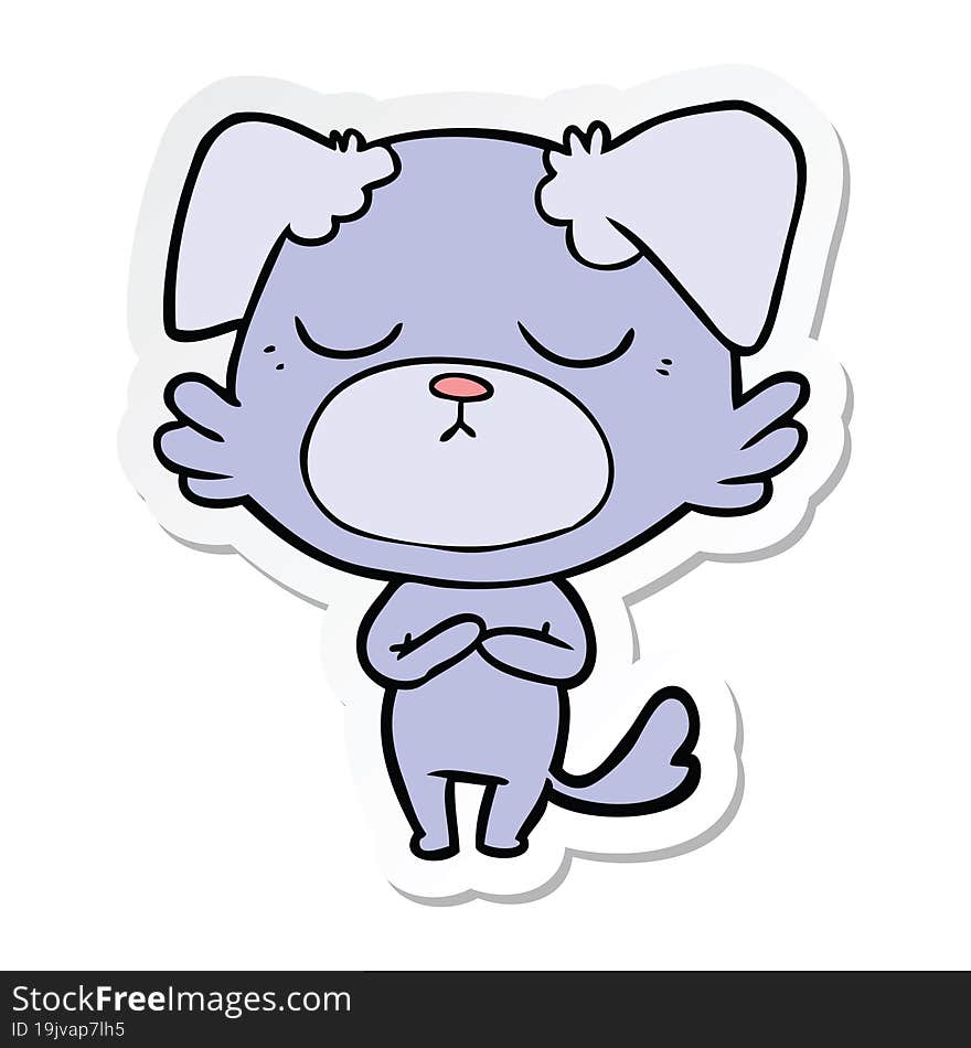 Sticker Of A Cute Cartoon Dog