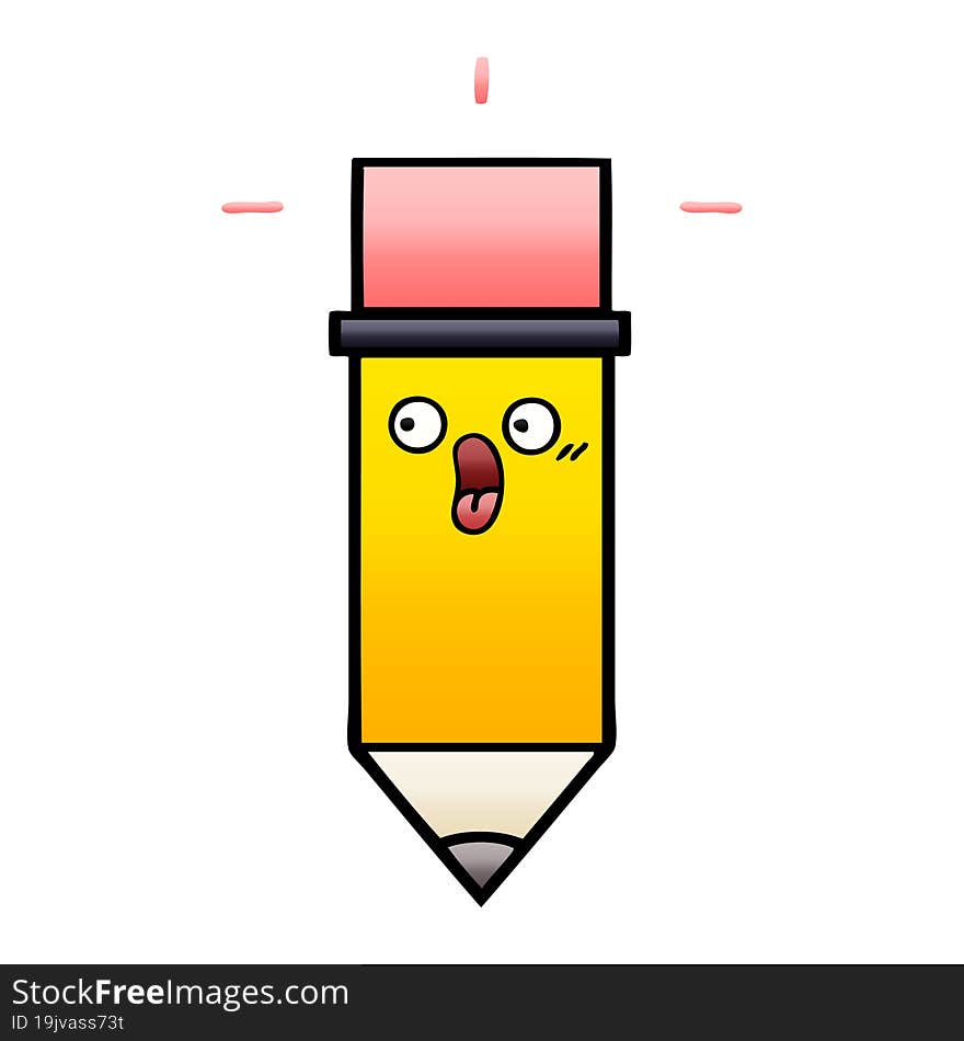 gradient shaded cartoon of a pencil