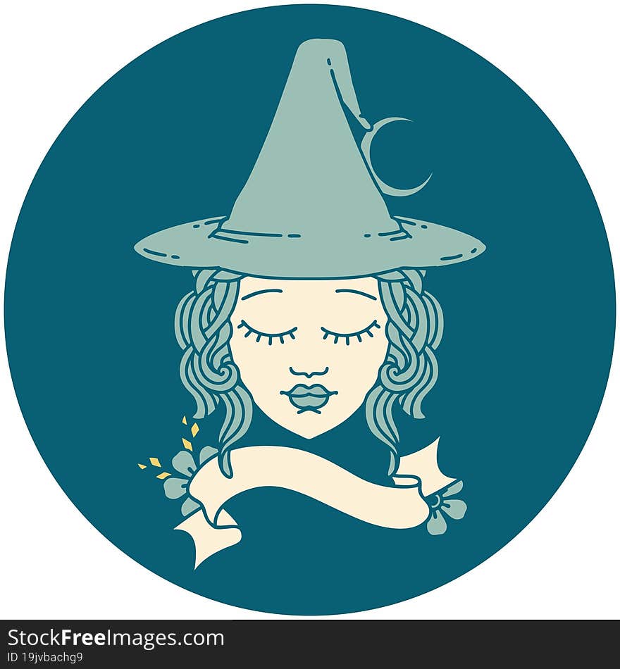 Human Witch Character Face Icon