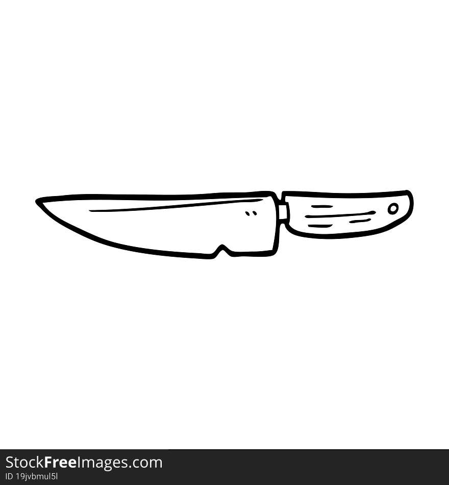 line drawing cartoon kitchen knife