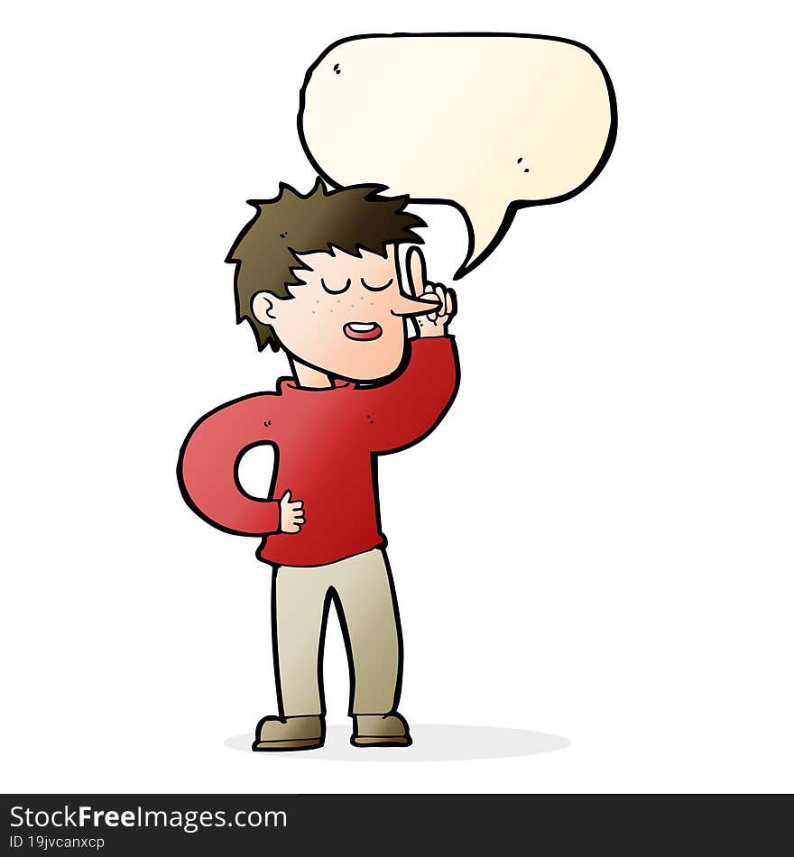 cartoon man with idea with speech bubble