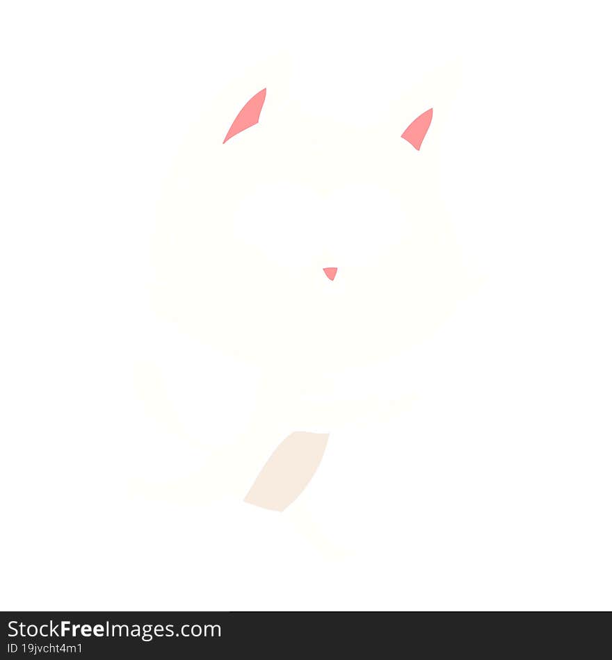 flat color style cartoon cat running