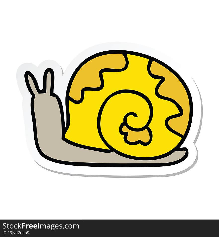 sticker of a quirky hand drawn cartoon snail