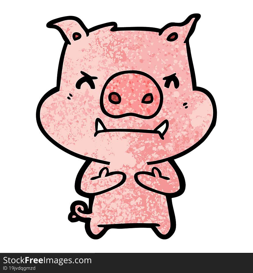 angry cartoon pig. angry cartoon pig