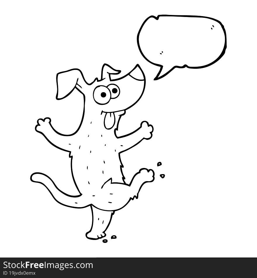 speech bubble cartoon dancing dog