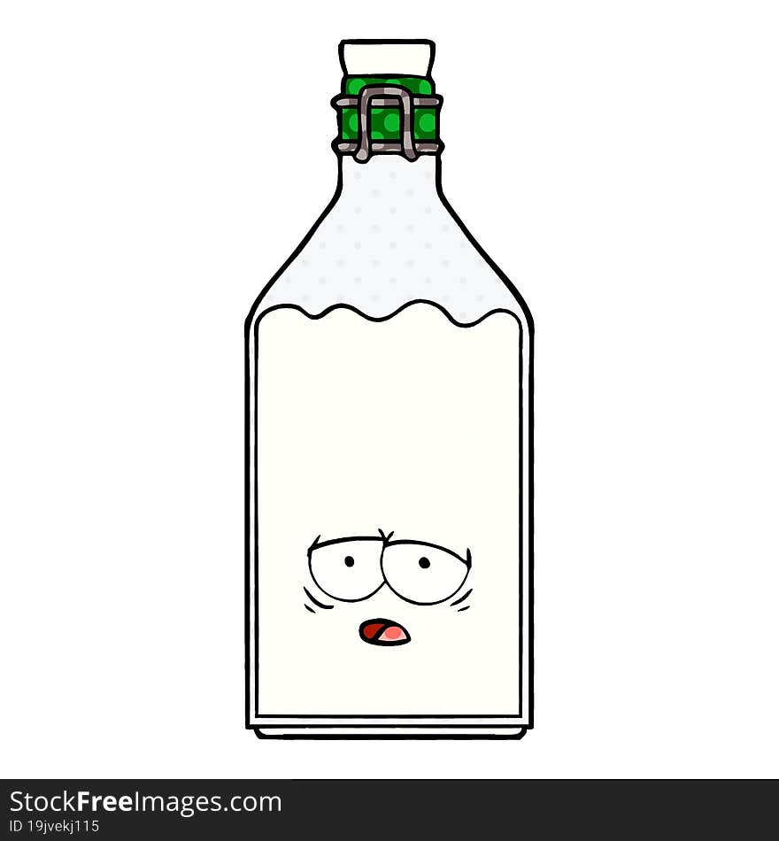 cartoon old milk bottle. cartoon old milk bottle