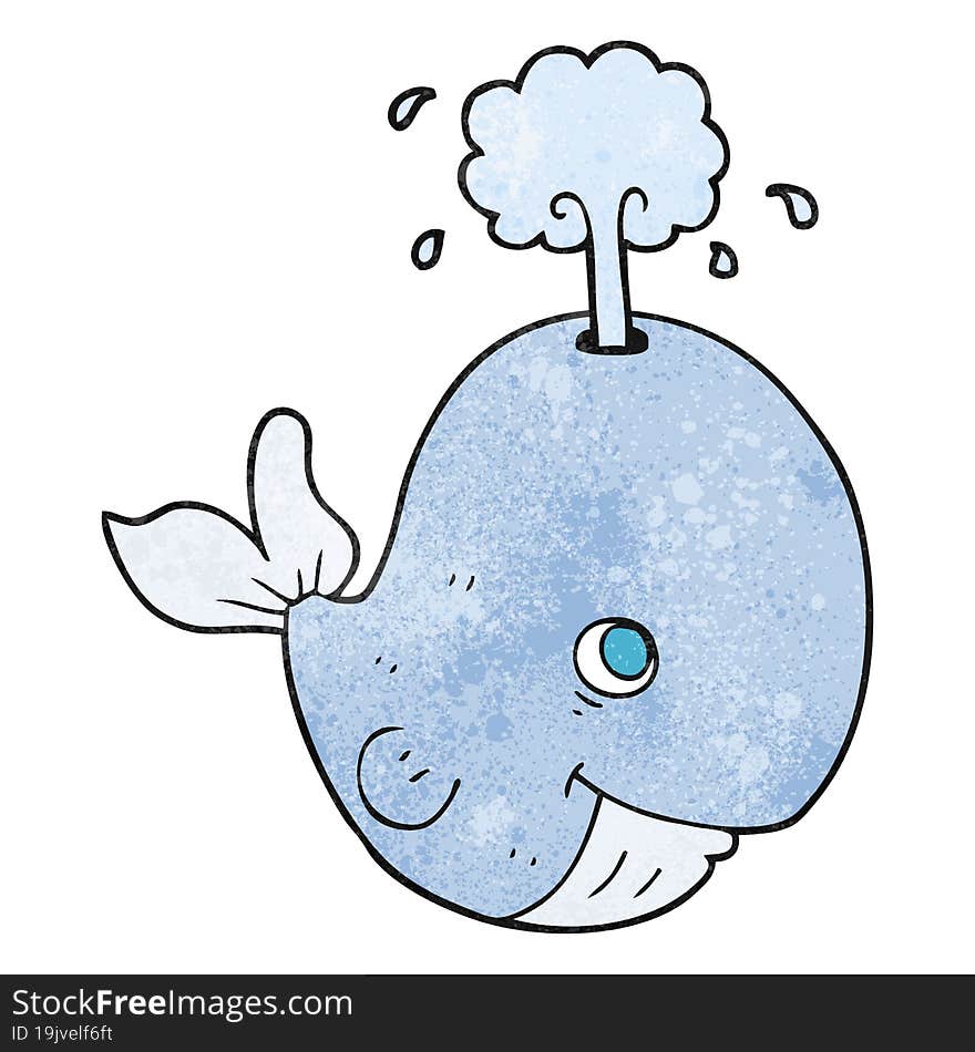 textured cartoon whale spouting water