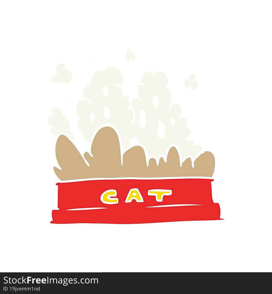 flat color style cartoon bowl of cat food