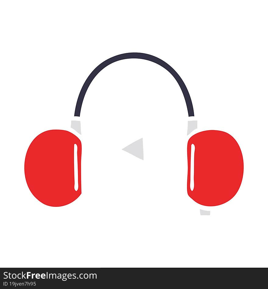 Flat Color Retro Cartoon Retro Headphones