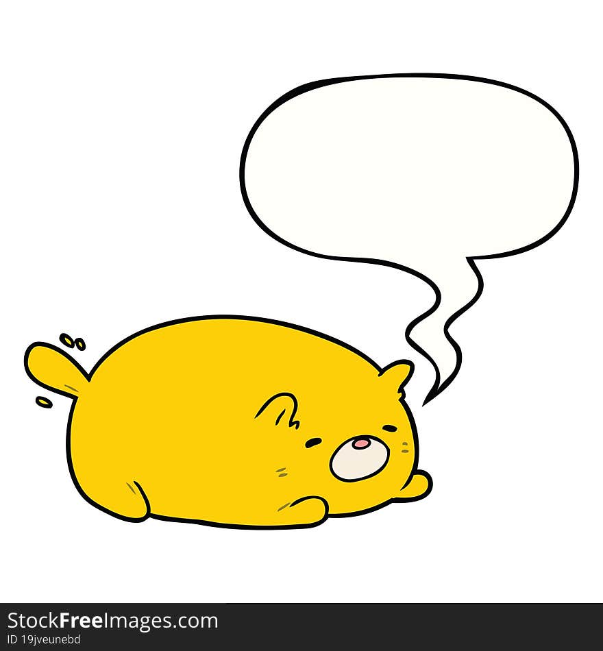 Cute Cartoon Cat And Speech Bubble