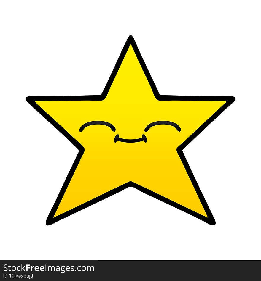 gradient shaded cartoon gold star