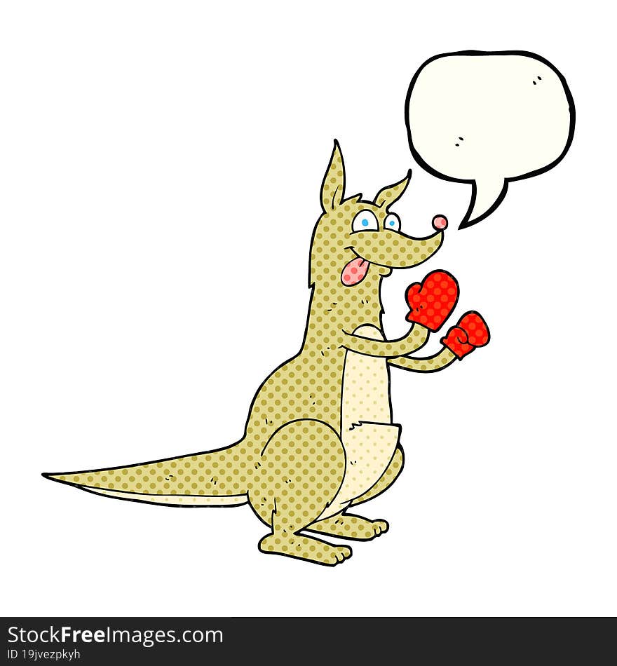 comic book speech bubble cartoon boxing kangaroo