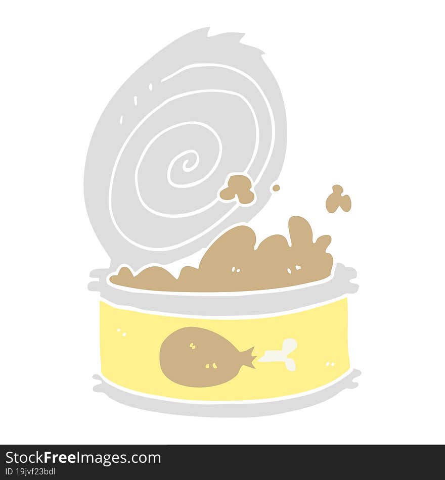 flat color style cartoon canned food