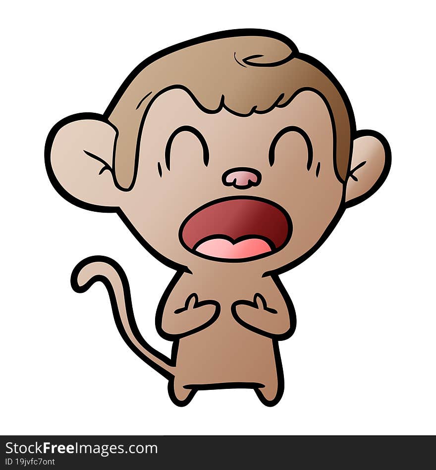 shouting cartoon monkey. shouting cartoon monkey