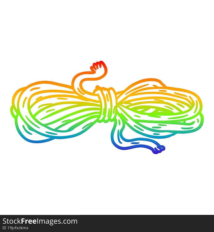 rainbow gradient line drawing Cartoon rope