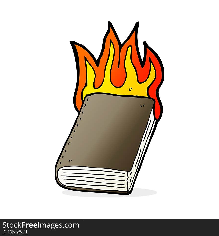 cartoon burning book