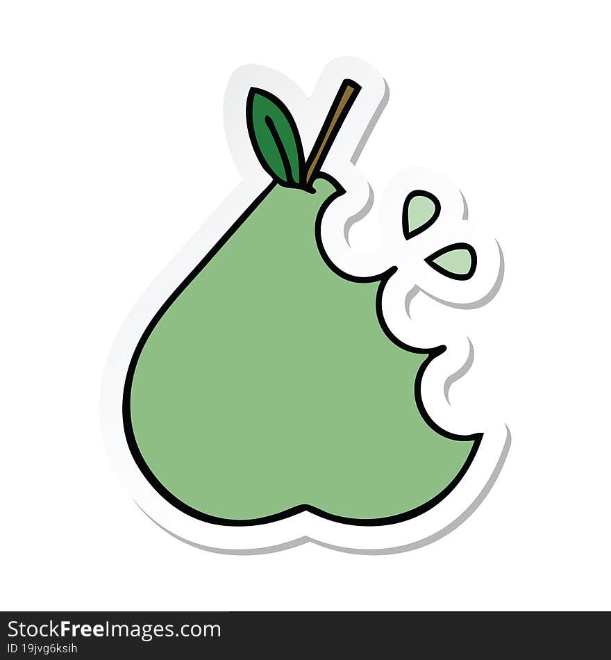 sticker of a cute cartoon green pear