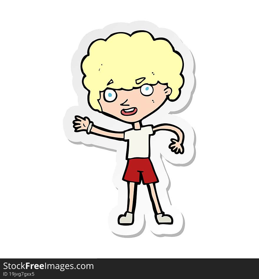 sticker of a cartoon sporty person