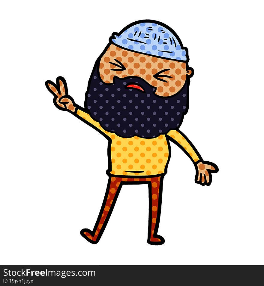 cartoon man with beard. cartoon man with beard