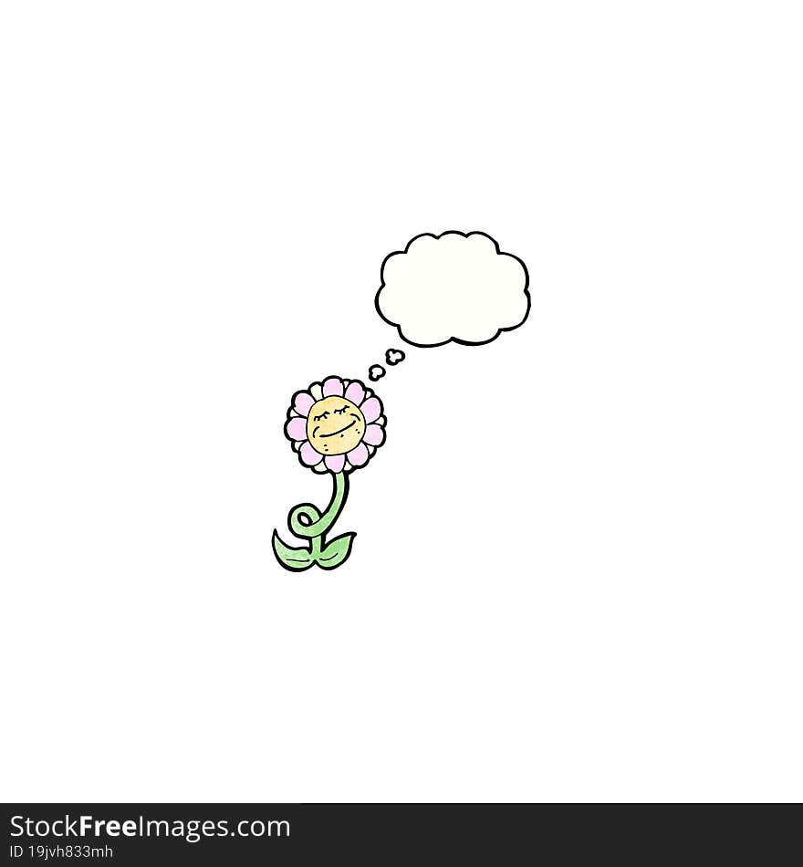 Cartoon Flower With Thought Bubble