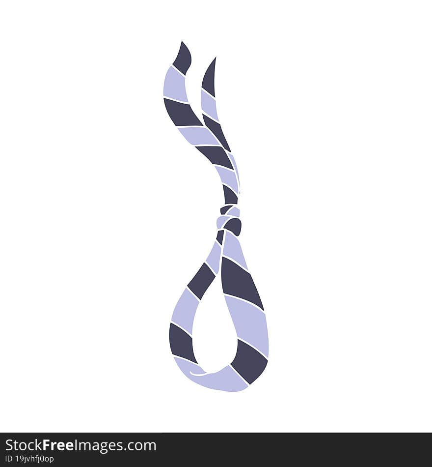 flat color illustration of business tie like noose. flat color illustration of business tie like noose