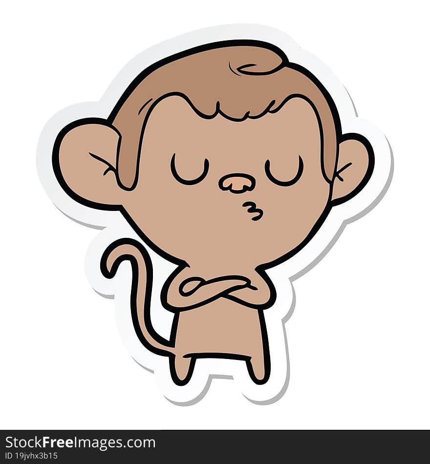 Sticker Of A Cartoon Monkey