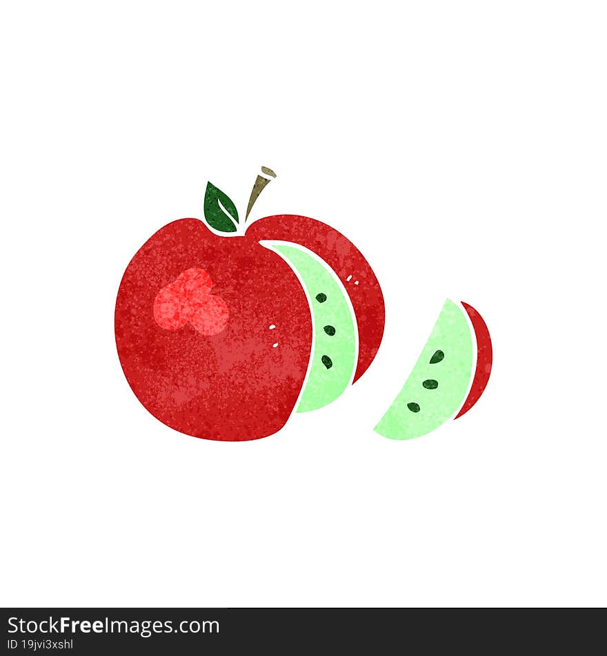 retro cartoon apple